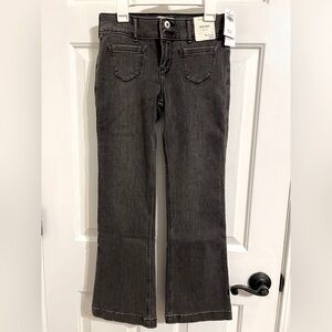 Girls Low Rise Bootcut Black Jeans